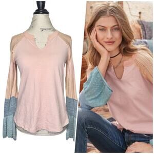 Sundance | Women | Cozy Canyon Mixed Media Crochet Knit Sleeve Top | Small